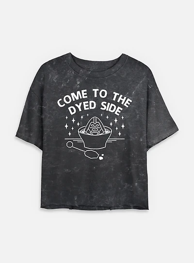 Star Wars Come To The Dyed Side Mineral Wash Womens Crop T-Shirt