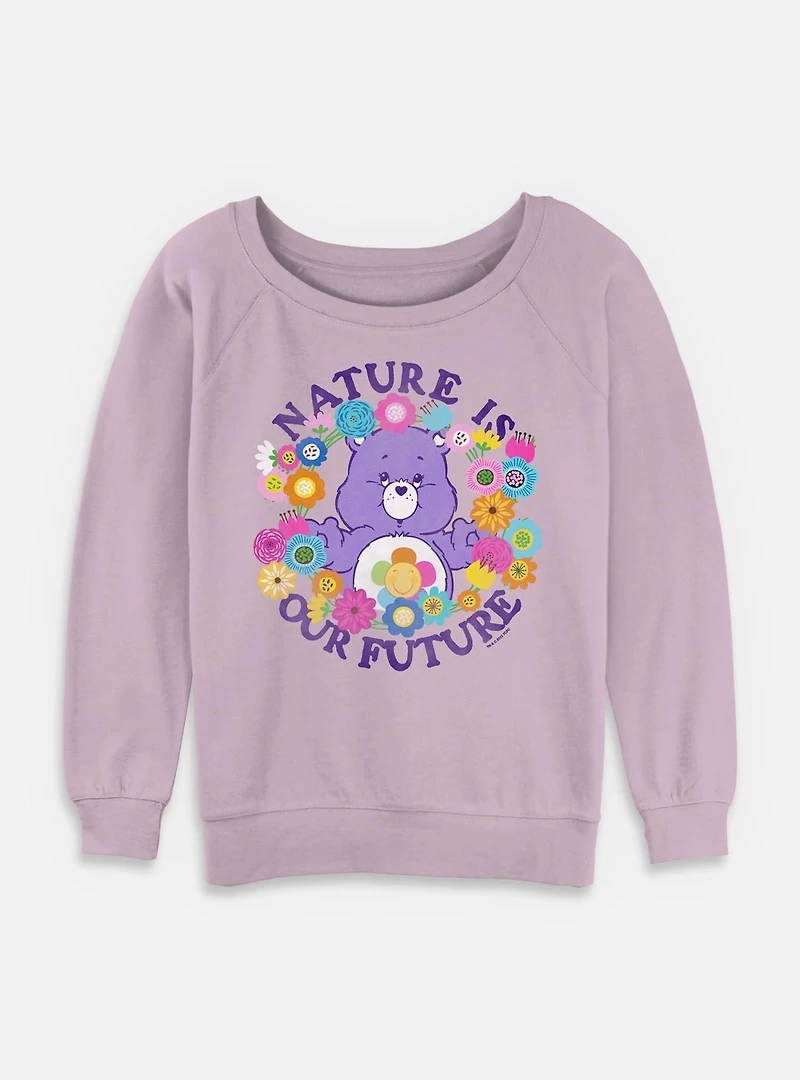 Care Bears Nature Is Our Future Womens Slouchy Sweatshirt