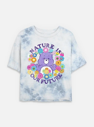 Care Bears Nature Is Our Future Tie Dye Crop Womens T-Shirt