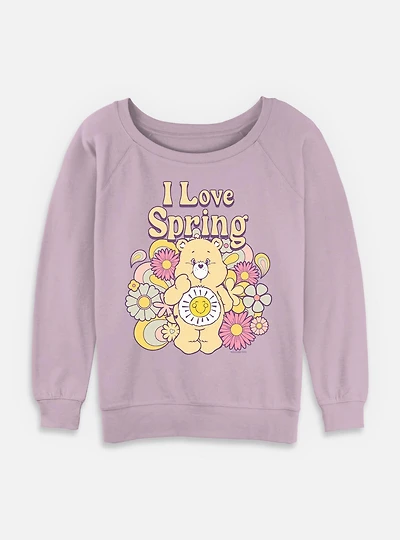 Care Bears I Love Spring Funshine Womens Slouchy Sweatshirt