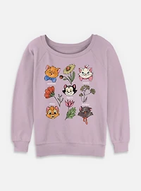 Disney The Aristocats Cats Botanical Womens Slouchy Sweatshirt