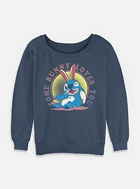Disney Lilo & Stitch Some Bunny Loves You Womens Slouchy Sweatshirt