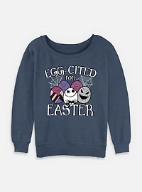 The Nightmare Before Christmas Egg-Cited For Easter Womens Slouchy Sweatshirt