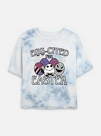 The Nightmare Before Christmas Egg-Cited For Easter Tie Dye Crop Womens T-Shirt