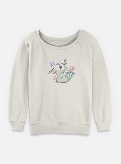 Star Wars The Mandalorian Child Springs Ahead Womens Slouchy Sweatshirt