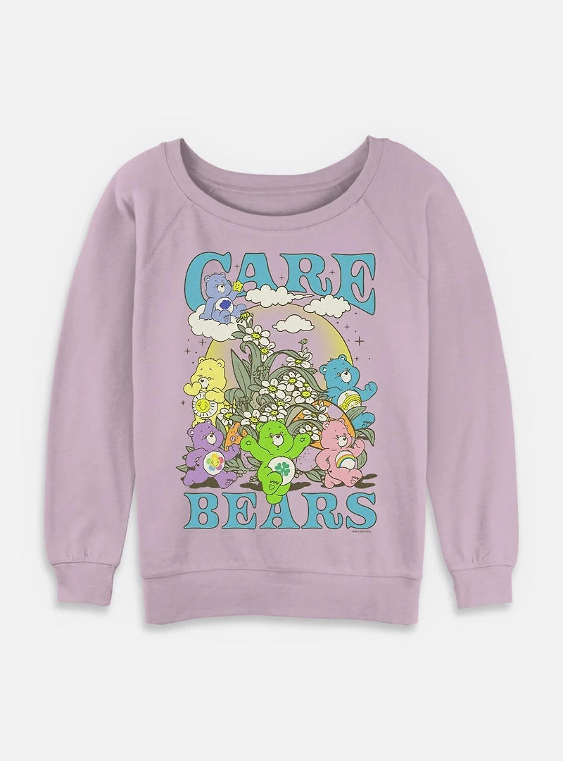 Care Bears Retro Floral Womens Slouchy Sweatshirt