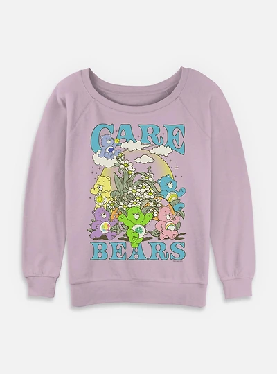 Care Bears Retro Floral Womens Slouchy Sweatshirt