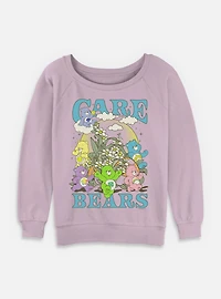 Care Bears Retro Floral Womens Slouchy Sweatshirt