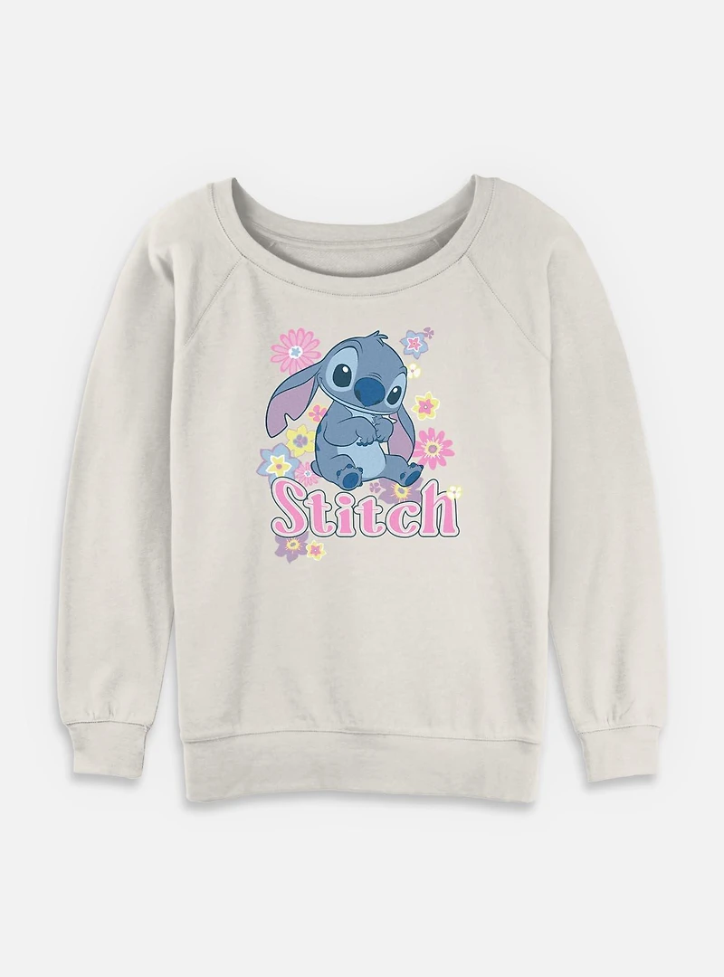 Disney Lilo & Stitch Spring Time Back Womens Slouchy Sweatshirt