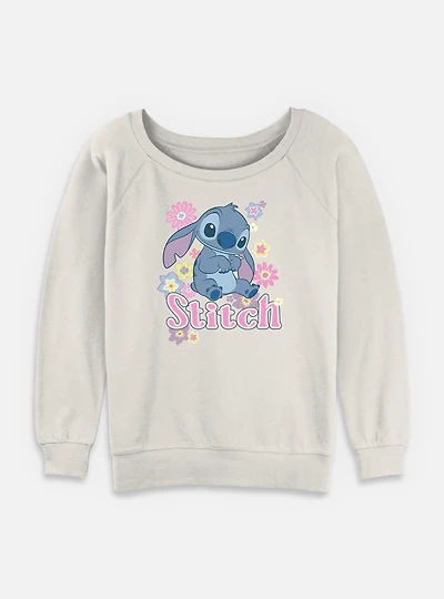 Disney Lilo & Stitch Spring Time Back Womens Slouchy Sweatshirt