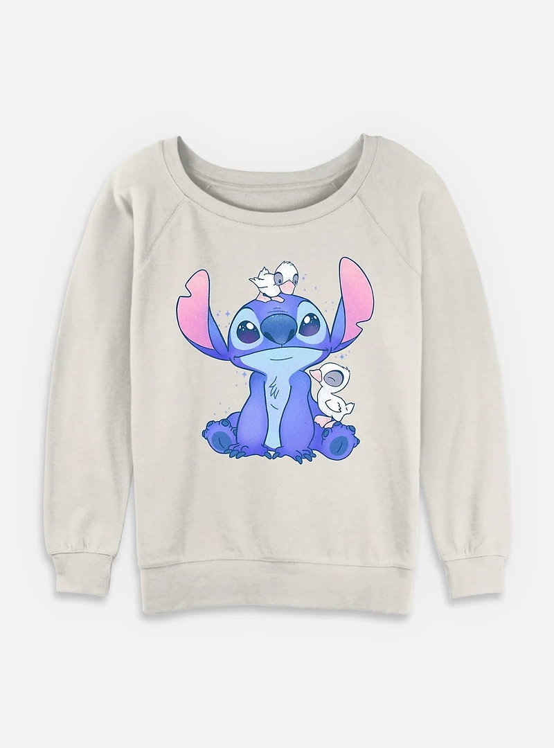 Disney Lilo & Stitch Ducks Womens Slouchy Sweatshirt