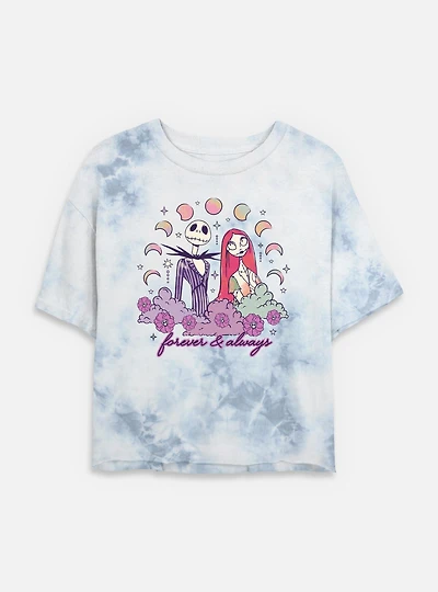 The Nightmare Before Christmas Forever & Always Tie Dye Crop Womens T-Shirt