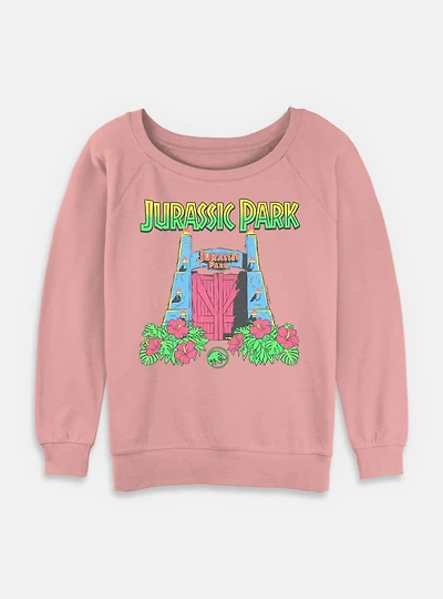 Jurassic Park Raptor Pumpkin Hatch Girls T-Shirt Plus Tropical Gate Womens Slouchy Sweatshirt