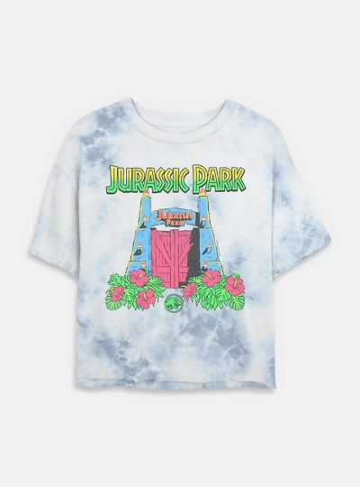 Jurassic Park Raptor Pumpkin Hatch Girls T-Shirt Plus Tropical Gate Tie Dye Crop Womens