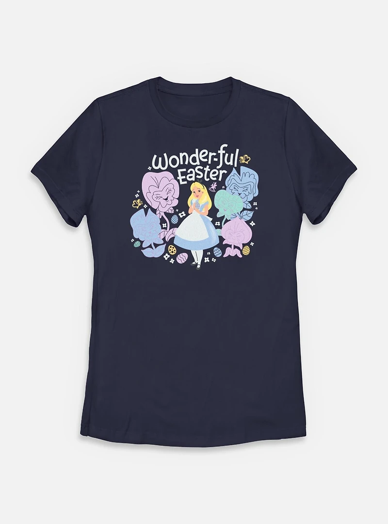 Disney Alice Wonderland Cheshire Cat's Way Girls T-Shirt Wonderful Easter Womens