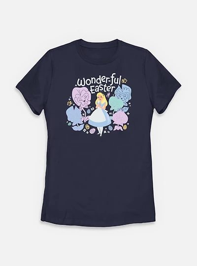Disney Alice Wonderland Cheshire Cat's Way Girls T-Shirt Wonderful Easter Womens