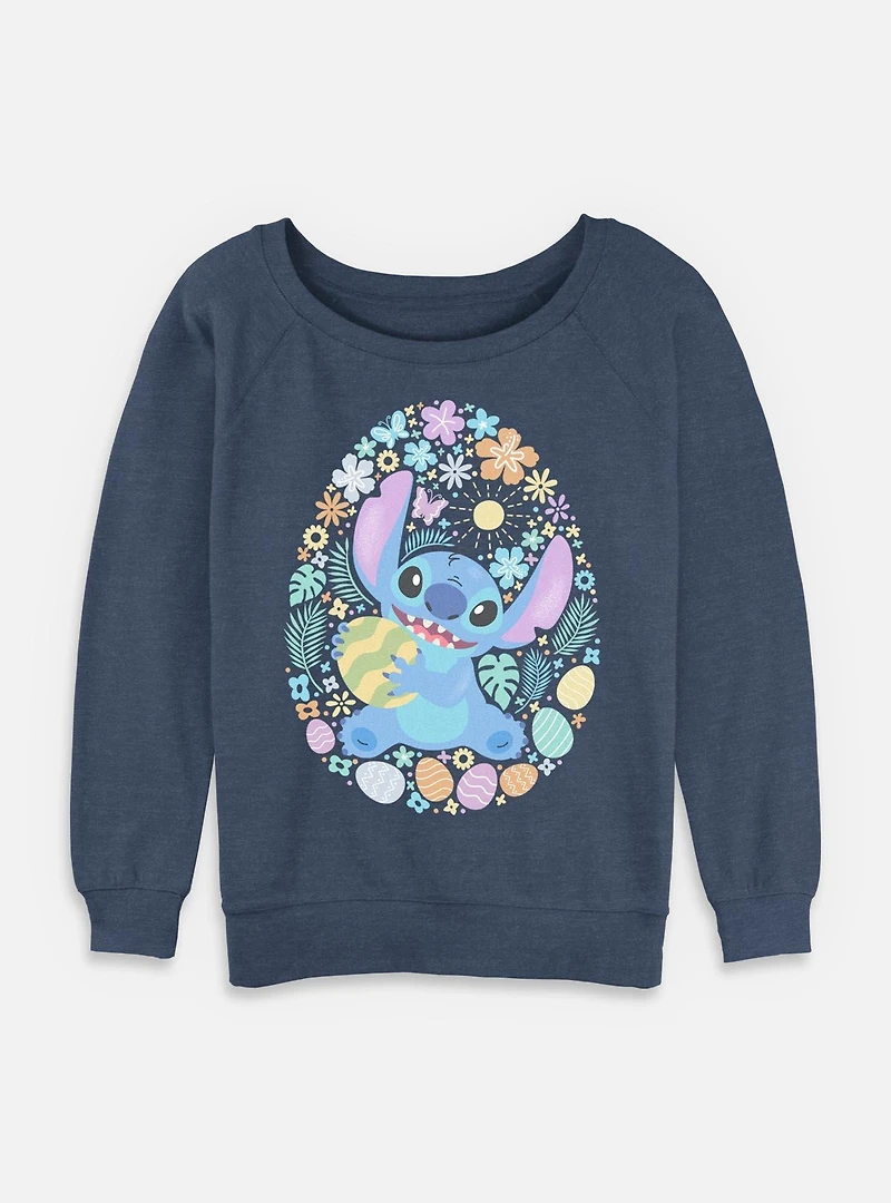 Disney Lilo & Stitch Easter Egg Hunt Womens Slouchy Sweatshirt