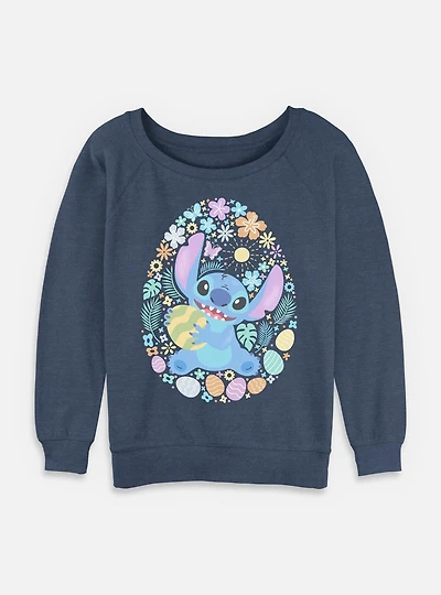 Disney Lilo & Stitch Easter Egg Hunt Womens Slouchy Sweatshirt