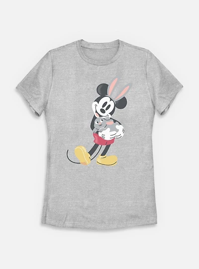 Disney Mickey Mouse Cute Bunny Womens T-Shirt