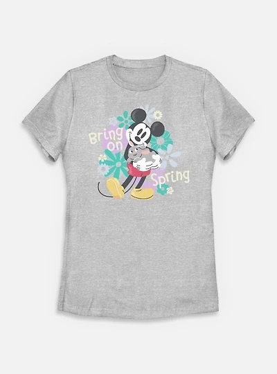 Disney Mickey Mouse Bring On Spring Womens T-Shirt