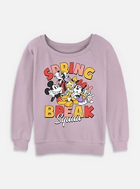 Disney Mickey Mouse Spring Break Squad Womens Slouchy Sweatshirt