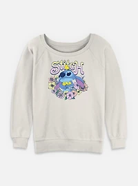 Disney Lilo & Stitch Wreath Spring Womens Slouchy Sweatshirt