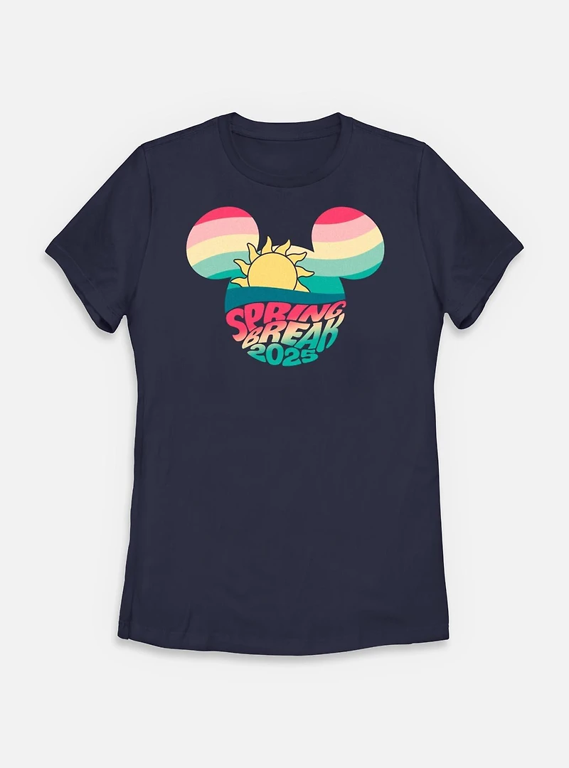 Disney Mickey Mouse Spring Break 2025 Womens T-Shirt