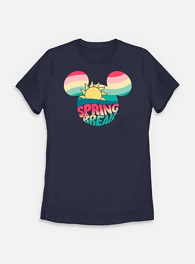 Disney Mickey Mouse Retro Spring Break Womens T-Shirt