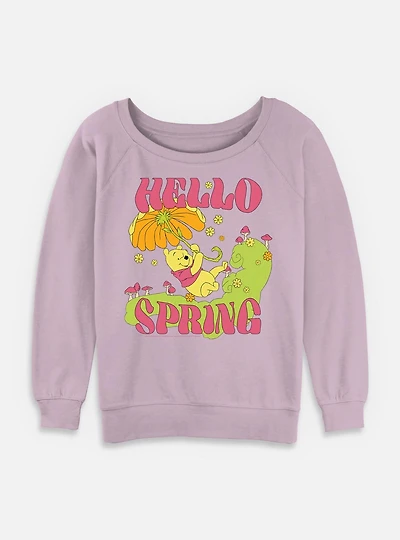 Disney Winnie The Pooh Hello Spring Womens Slouchy Sweatshirt