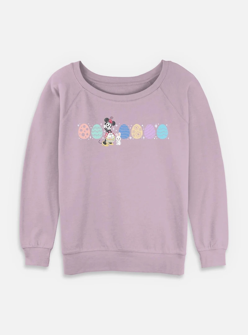 Disney Minnie Mouse Easter Egg Lineup Womens Slouchy Sweatshirt