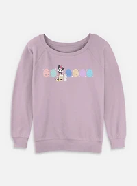 Disney Minnie Mouse Easter Egg Lineup Womens Slouchy Sweatshirt