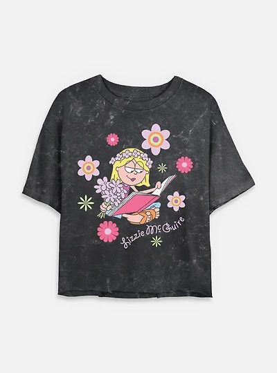 Disney Lizzie McGuire Logo Pop Girls Cami Groovie Mineral Wash Womens Crop T-Shirt