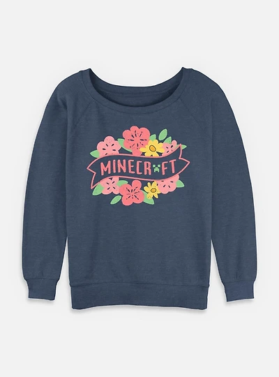 Minecraft Drowned But Not Out T-Shirt Spring Flowers Womens Slouchy Sweatshirt