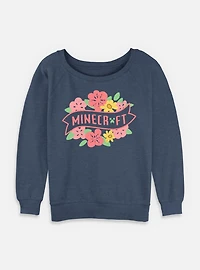 Minecraft Drowned But Not Out T-Shirt Spring Flowers Womens Slouchy Sweatshirt