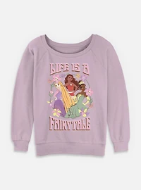 Disney Princesses Life Is A Fairytale Womens Slouchy Sweatshirt