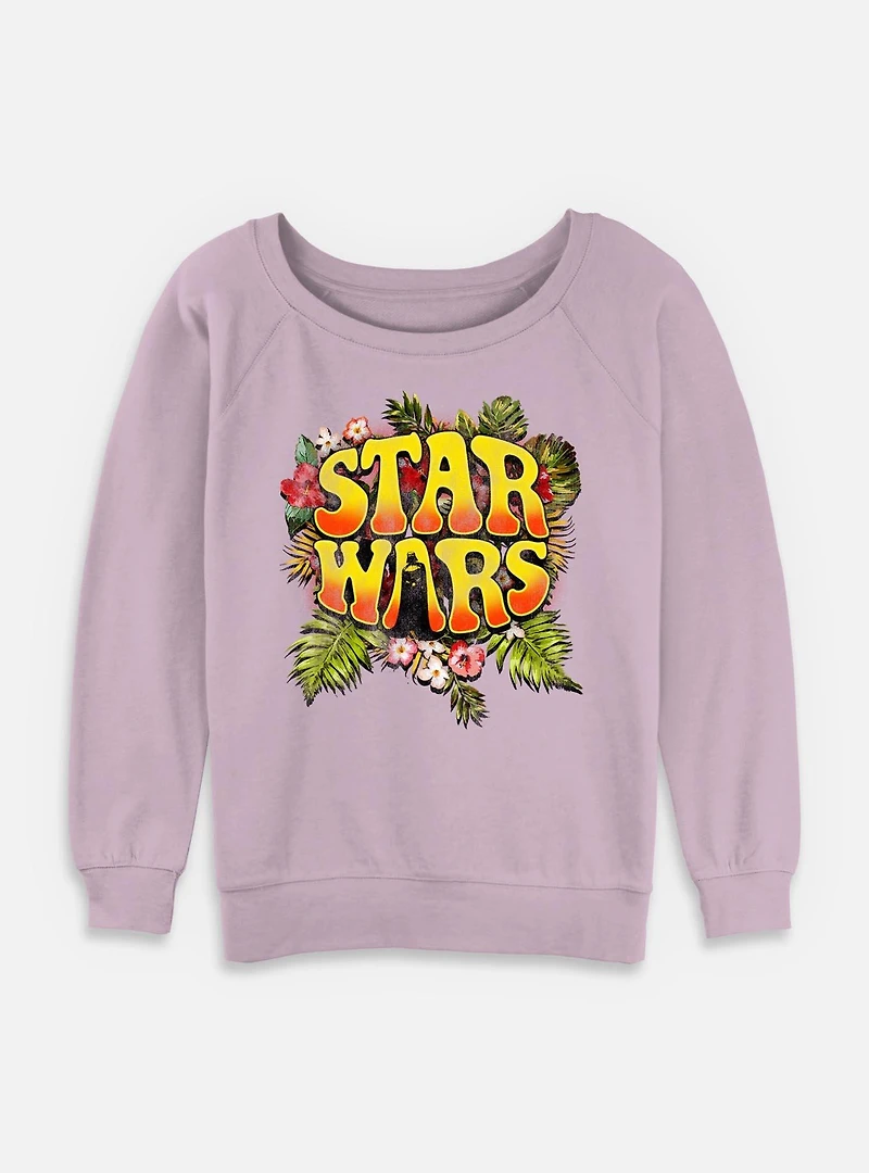 Star Wars Tropical Logo Womens Slouchy Sweatshirt
