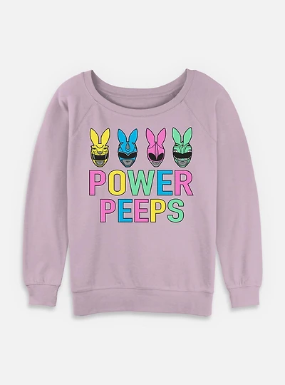Mighty Morphin Power Rangers Peeps Womens Slouchy Sweatshirt
