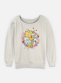 The Simpsons Cherub Maggie Floral Womens Slouchy Sweatshirt