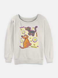The Simpsons Cat Dog Floral Womens Slouchy Sweatshirt