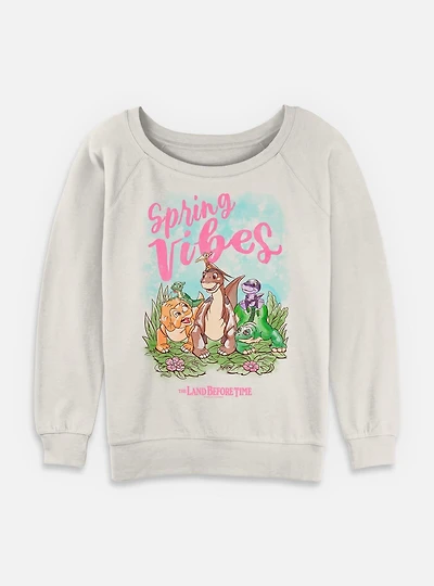 The Land Before Time Sunset Silhouette Girls T-Shirt Plus Spring Vibes Dinos Womens Slouchy Sweatshirt
