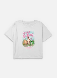 The Land Before Time Sunset Silhouette Girls T-Shirt Plus Spring Vibes All Dinos Youth Boxy Crop