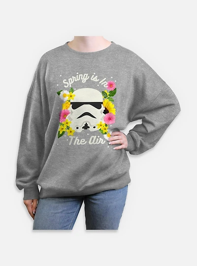 Star Wars Spring Is The Air Floral  Womens Oversized Sweatshirt