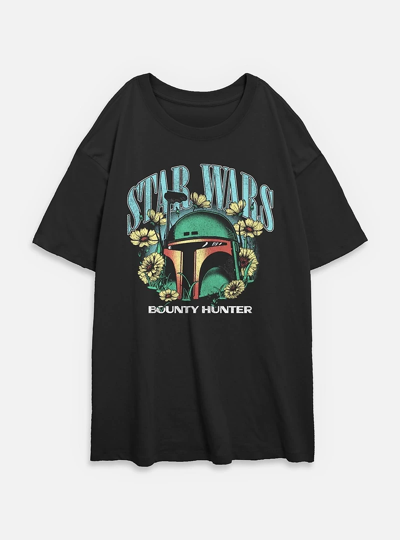Star Wars Boba Fett Bounty Hunter Womens Oversized T-Shirt