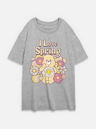 Care Bears I Love Spring Funshine Womens Oversized T-Shirt