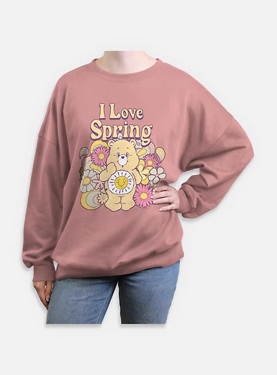 Care Bears I Love Spring Funshine Womens Oversized Sweatshirt
