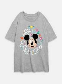 Disney Mickey Mouse Eggcited Womens Oversized T-Shirt