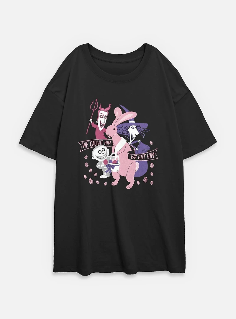 The Nightmare Before Christmas We Caught Him Got Womens Oversized T-Shirt