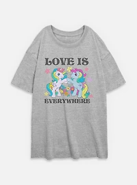 My Little Pony Made The 80s Girls Slouchy Sweatshirt Love Is Everywhere Womens Oversized T-Shirt