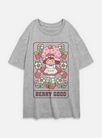 Strawberry Shortcake Berry Good Sweet Card Womens Oversized T-Shirt