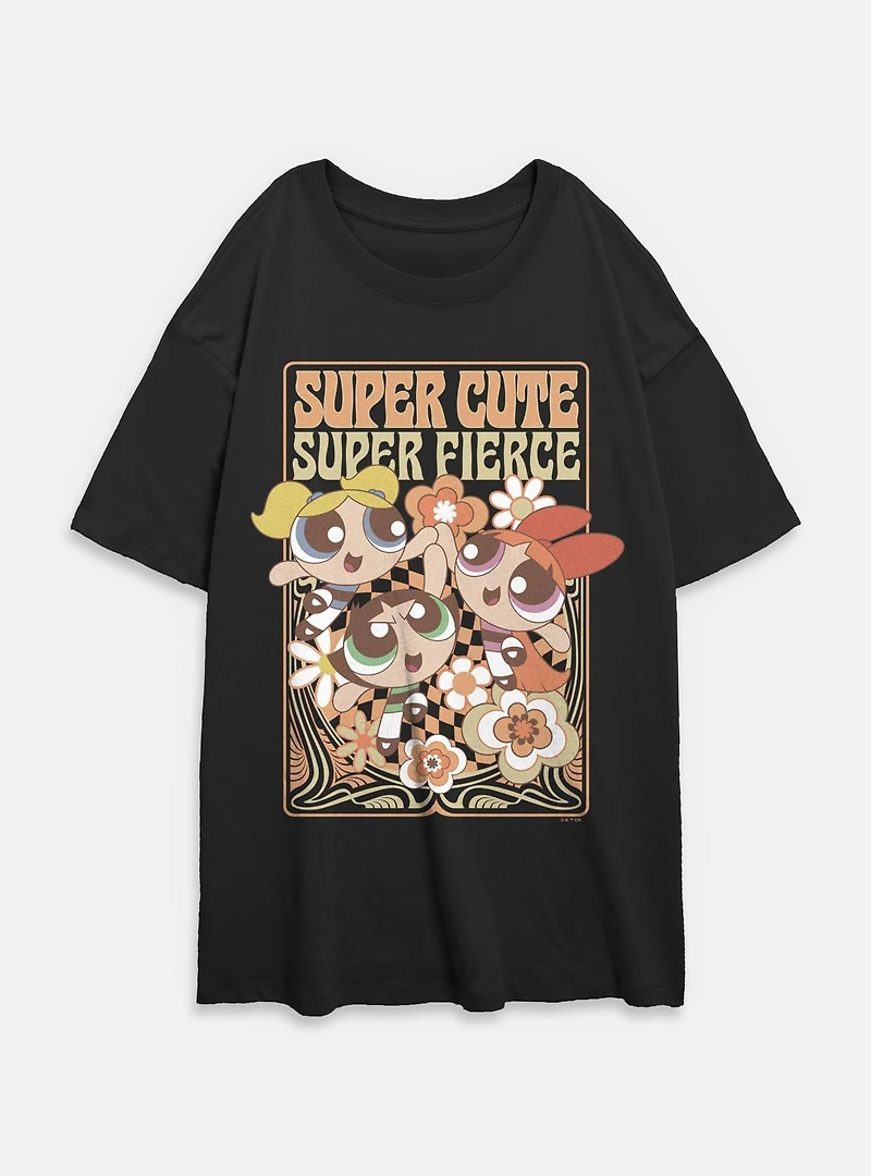The Powerpuff Girls Bubbles With Cami Super Cute Fierce Womens Oversized T-Shirt